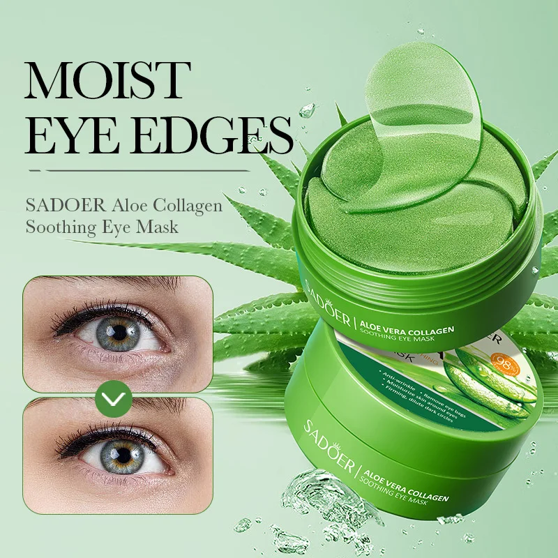 Sheet Mask Collagen - SAODER 60Pcs Aloe Vera Collagen Eye