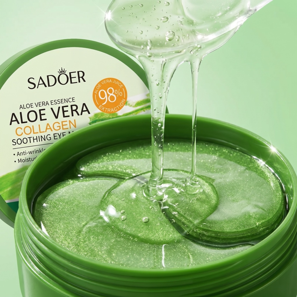 Sheet Mask Collagen - 60pcs Aloe Vera Collagen Eye Mask