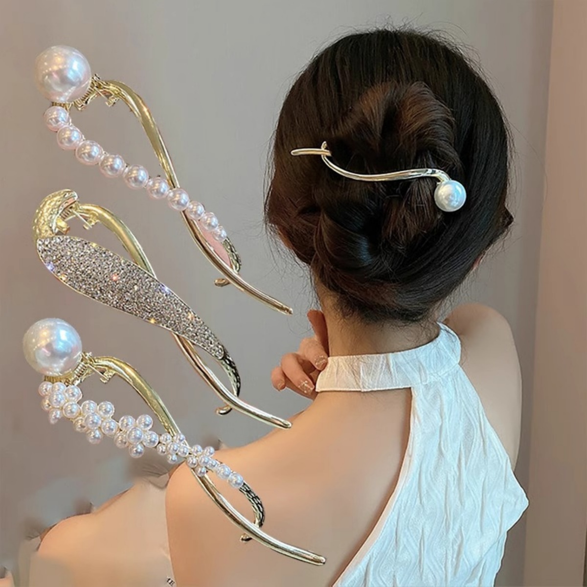 Elegant Glitter Pearl Hair Cli - Korean Lifestyle & Kids Boutique Photos 评论和价格